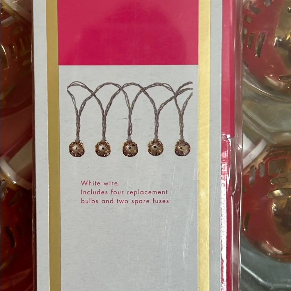 Lilly Pulitzer Indoor Outdoor Orb String Lights in Gold New